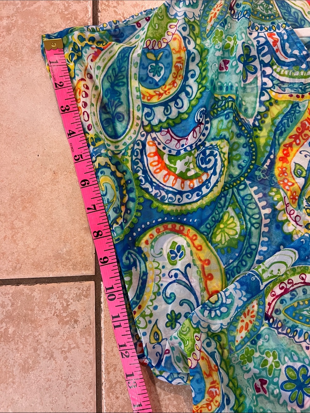 Lauren Ralph Lauren Multicolor Sheer Paisley V-Neck Beach Cover Dress, Sz‎ L - Picture 8 of 8